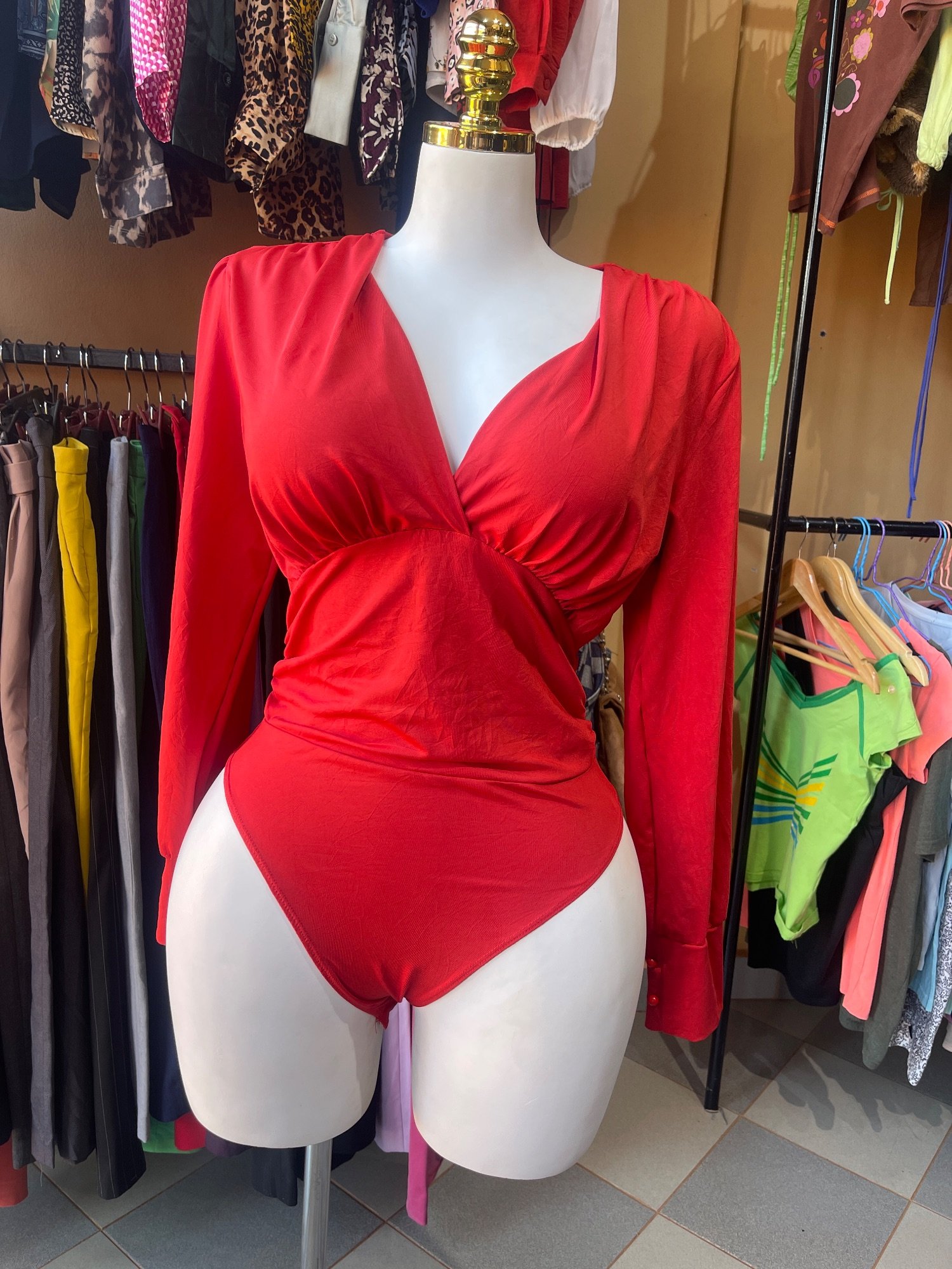 Bodysuit Shein rouge