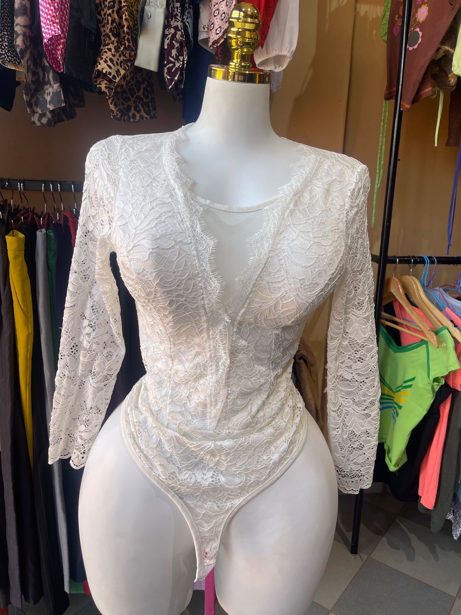 Bodysuit blanc dentelle